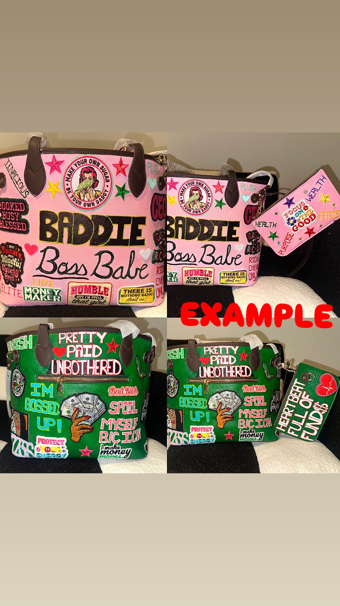 Personalize Your Own Keizer B 2PC Custom Made Tote Bag w/ wallet