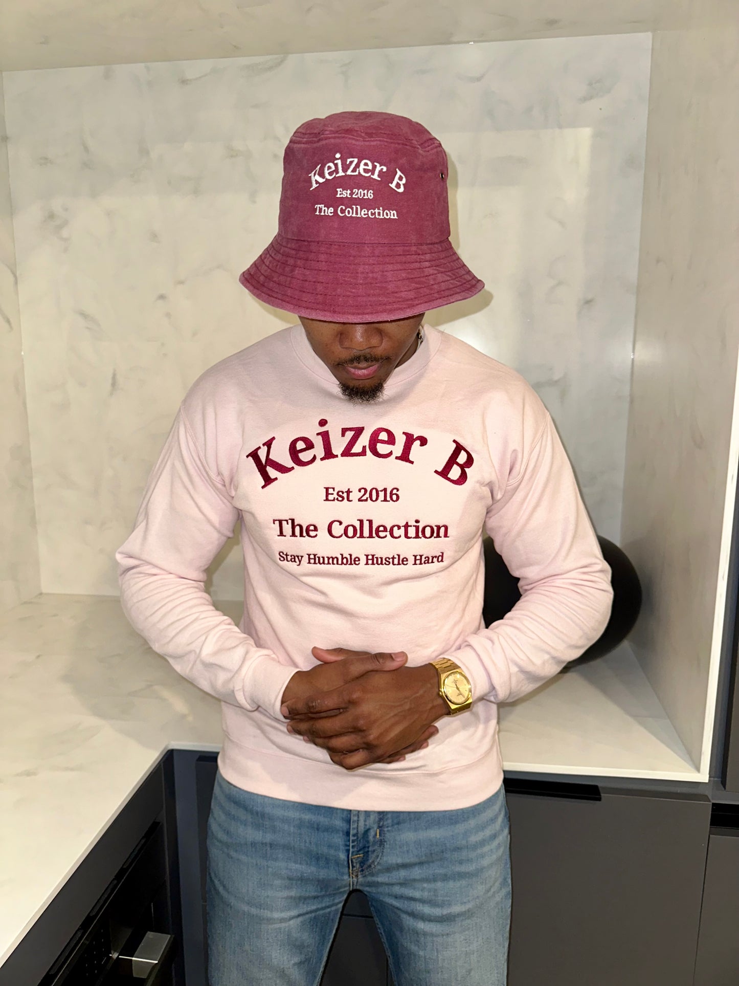 Light Pink Crew Neck Sweater Men