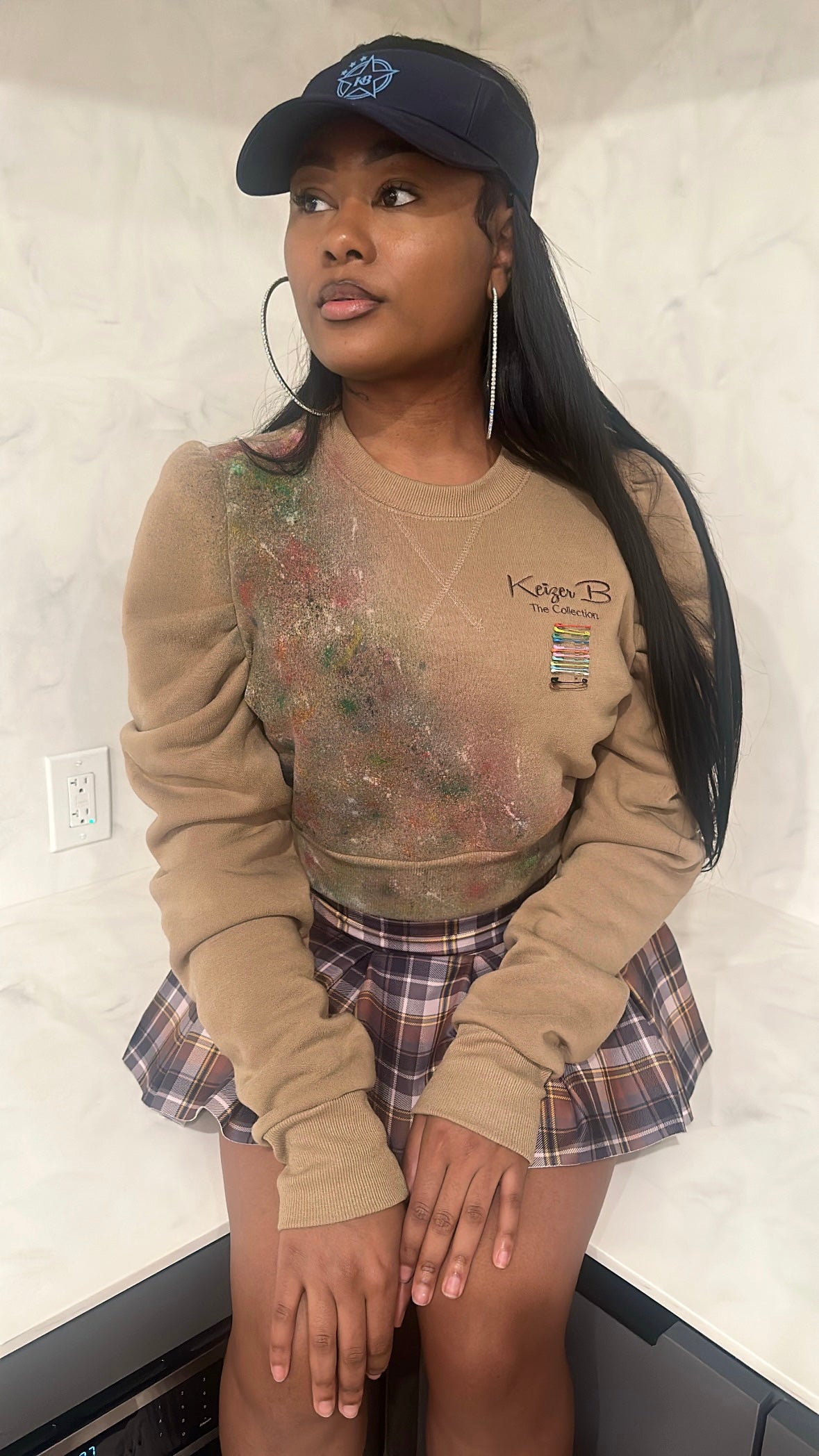 The Tan “Galaxy” Puffy Shoulder Sweater