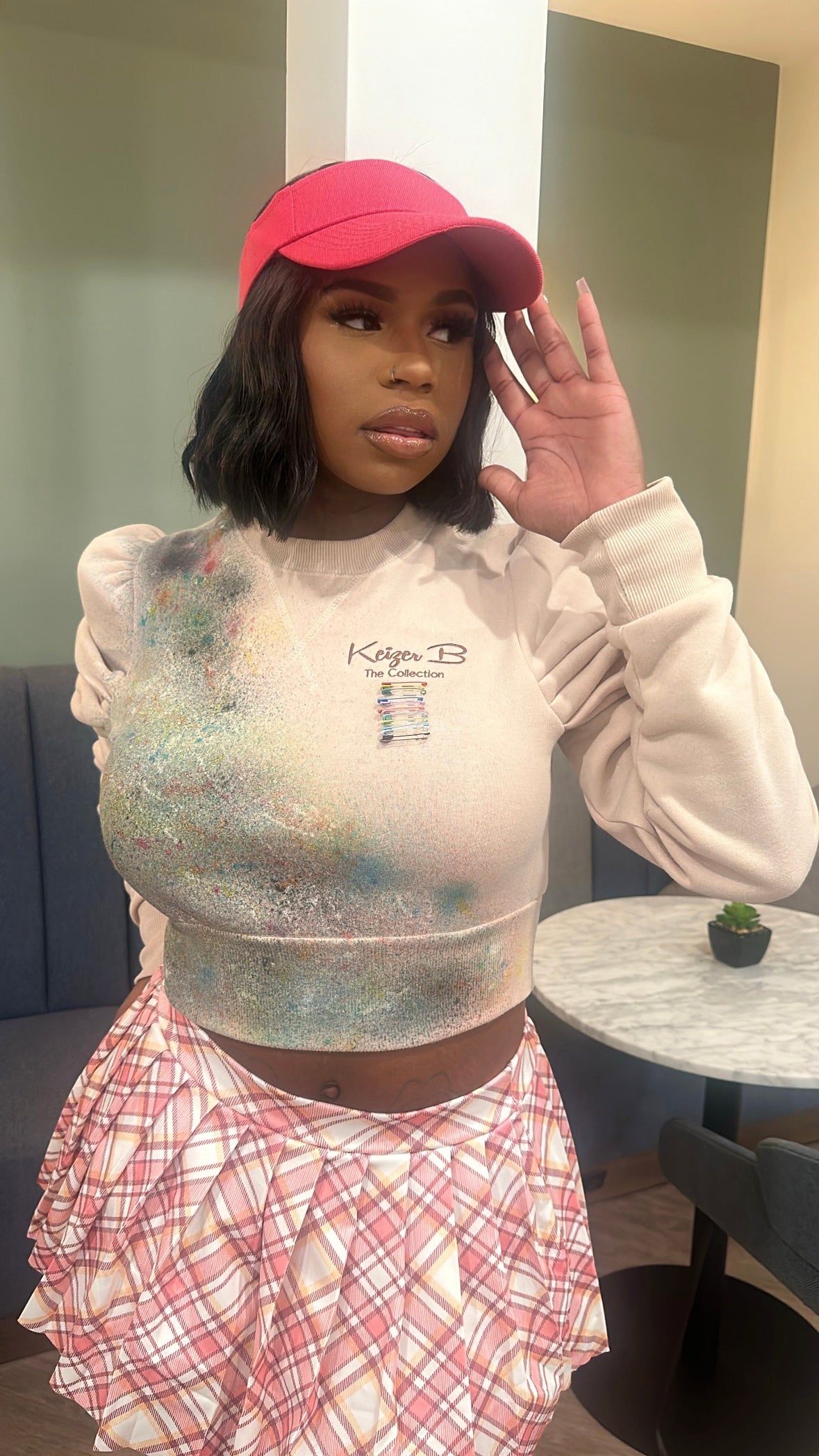 The Beige “Galaxy” Puffy Shoulder Sweater