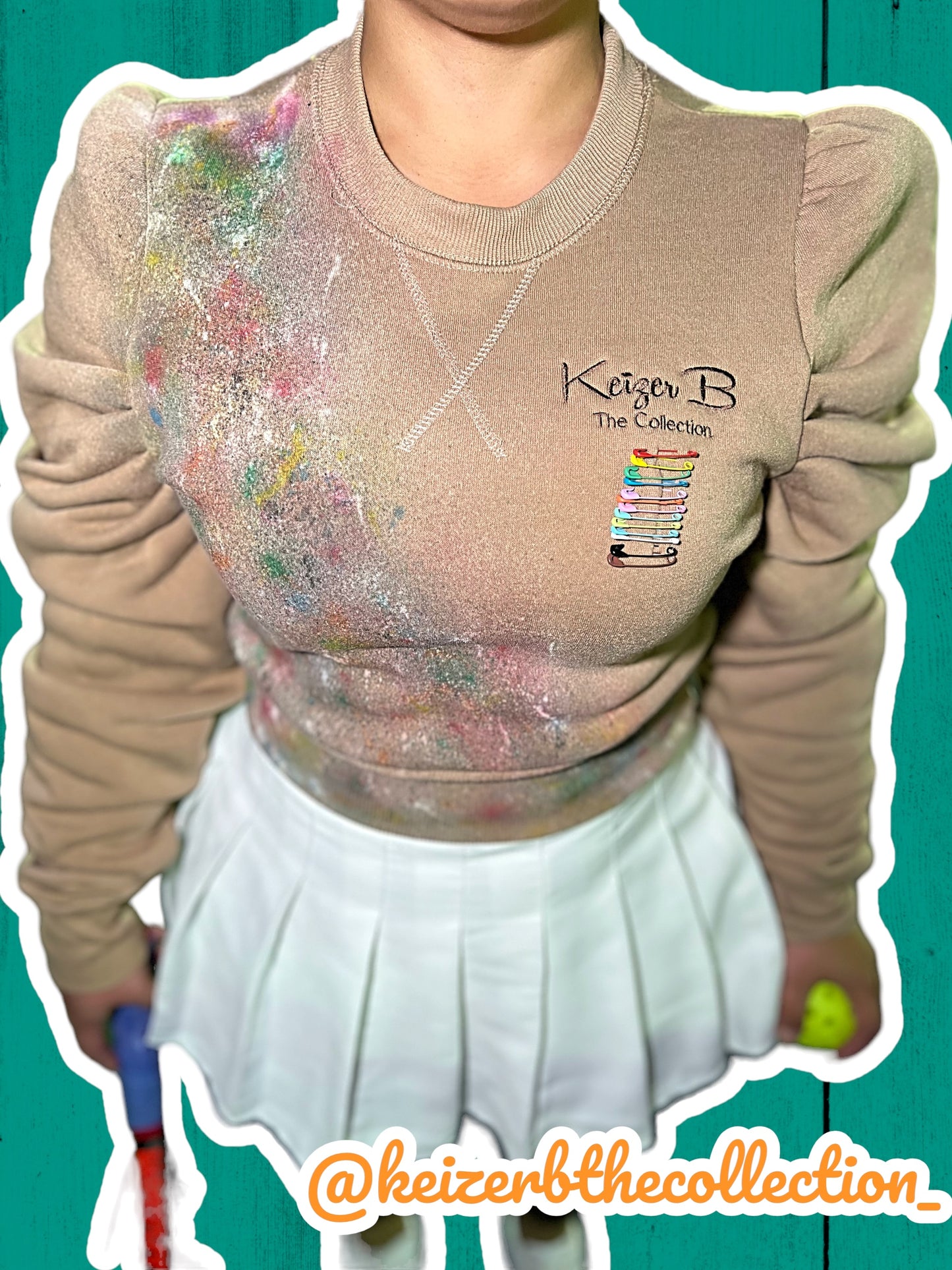 The Tan “Galaxy” Puffy Shoulder Sweater