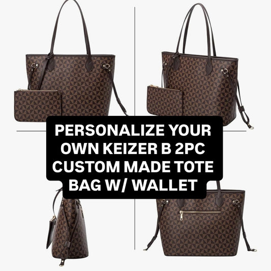 Personalize Your Own Keizer B 2PC Custom Made Tote Bag w/ wallet