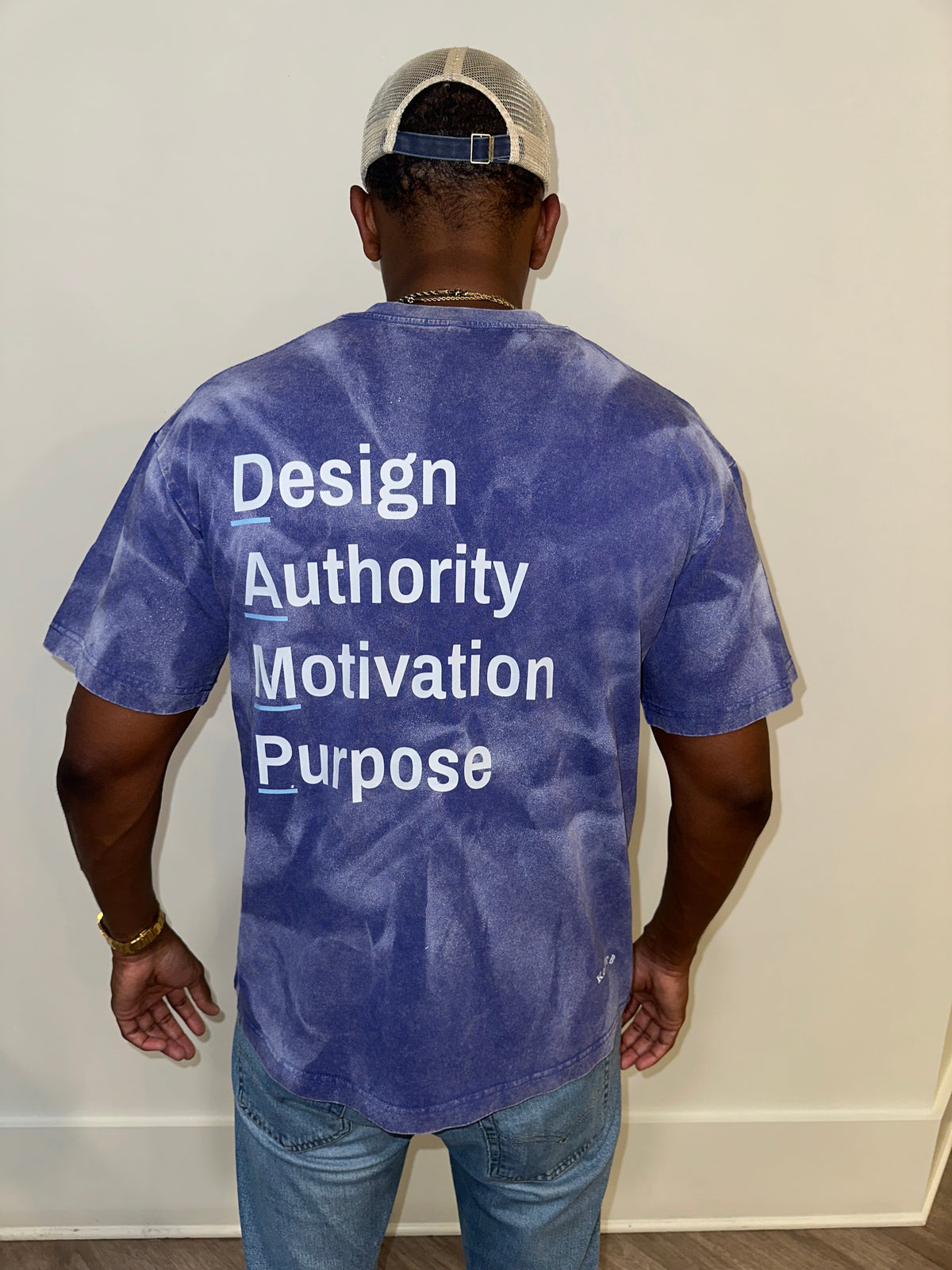 BLUE DAMP GROWTH FLOWS MEN T SHIRT
