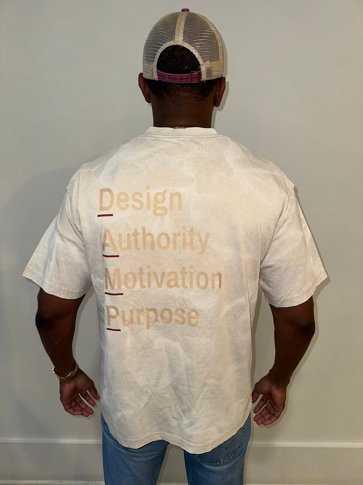 BEIGE DAMP GROWTH FLOWS MEN T SHIRT