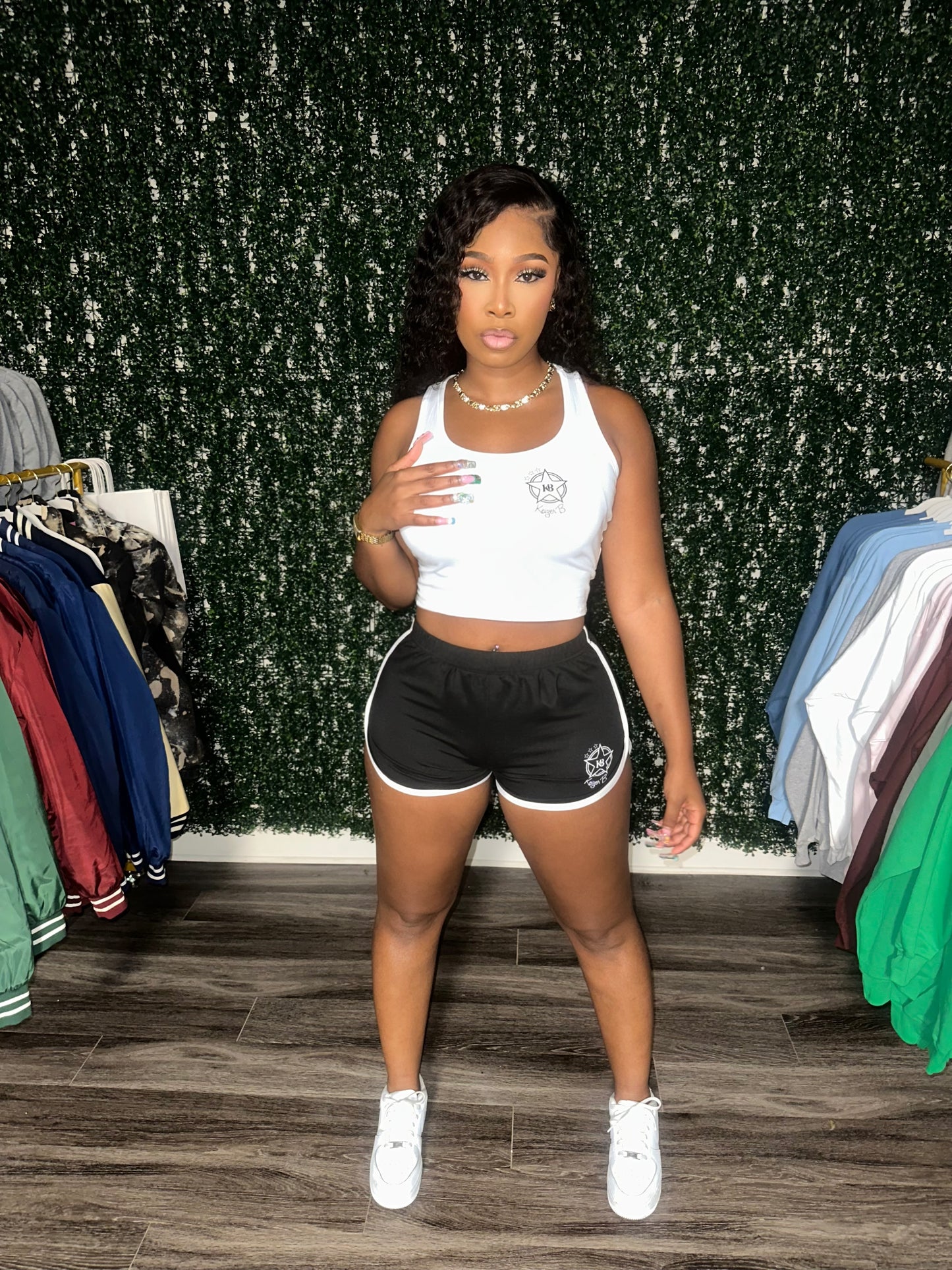 The BLACK KB STAR LOGO WOMEN SHORT SET