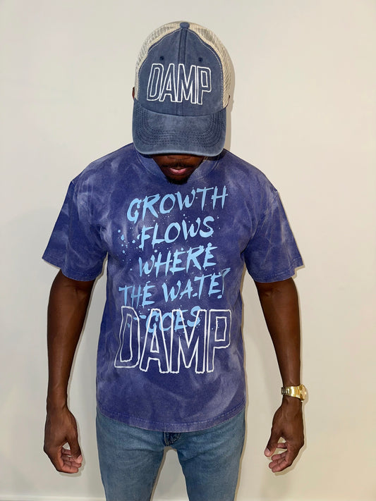 BLUE DAMP GROWTH FLOWS MEN T SHIRT