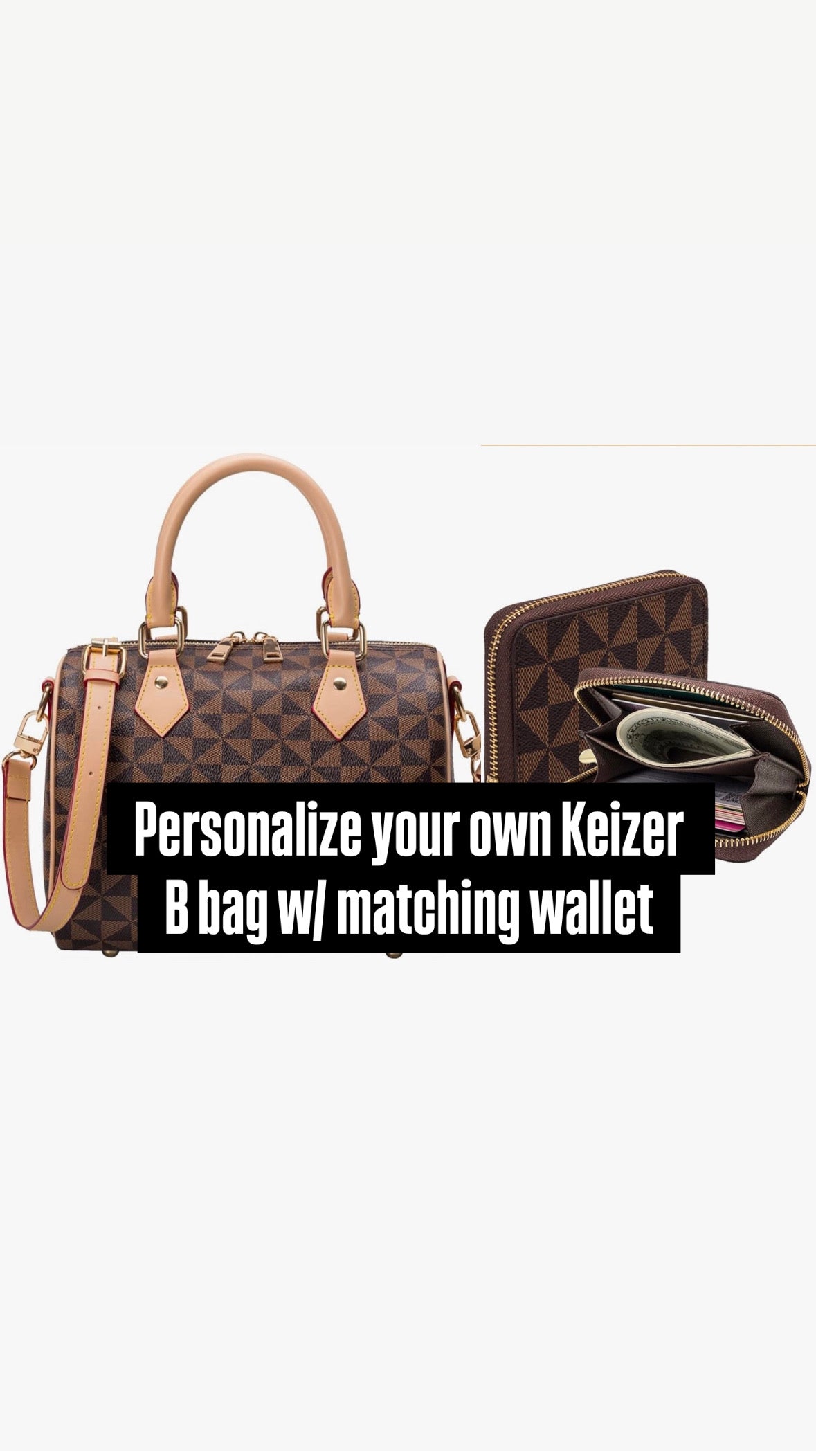 Customize your own Keizer B bag with matching wallet combo