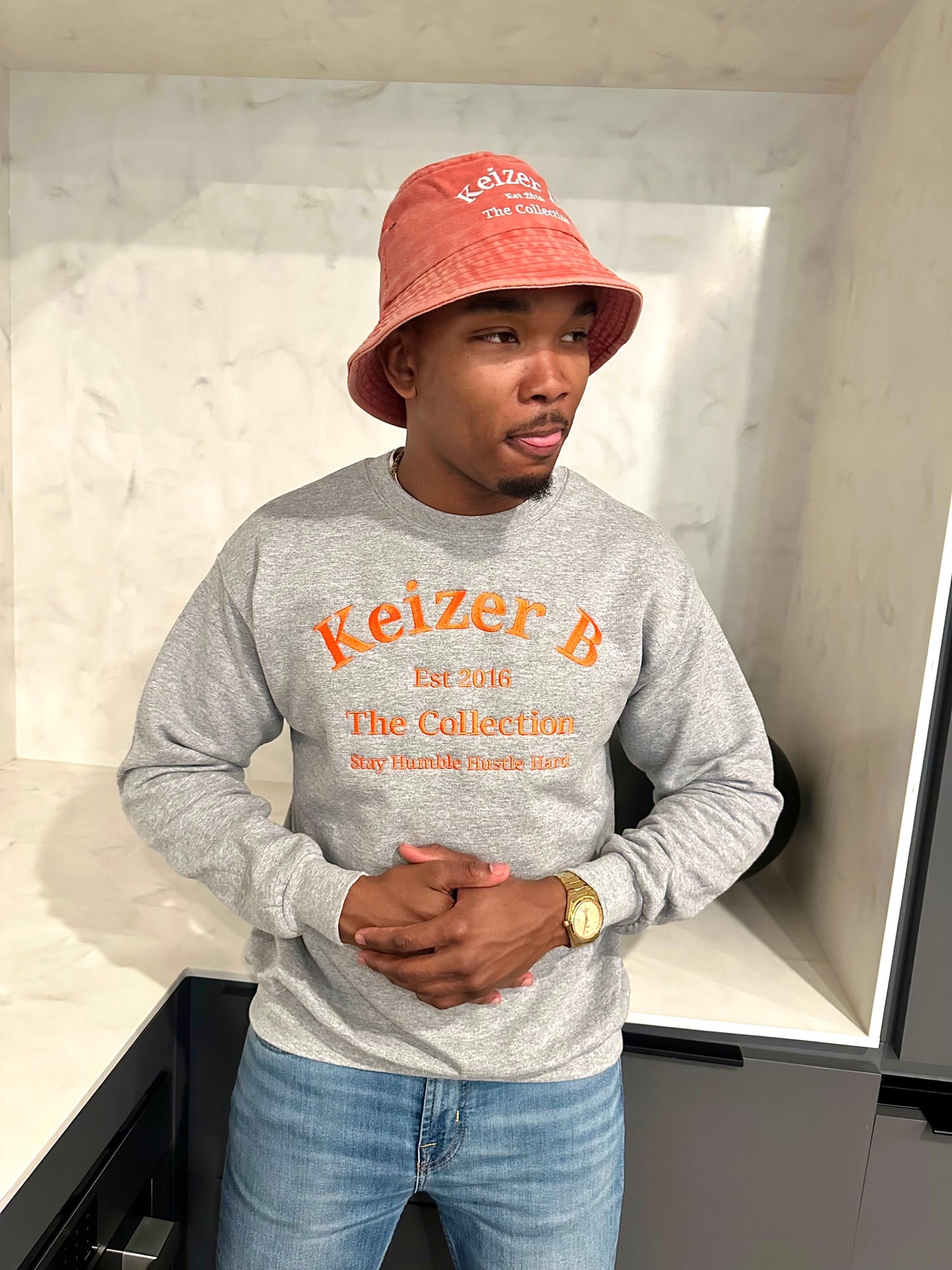 Gray Crew Neck Sweater Men