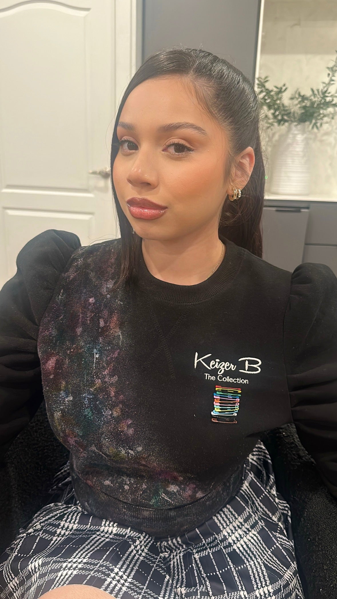 The Black “Galaxy” Puffy Shoulder Sweater