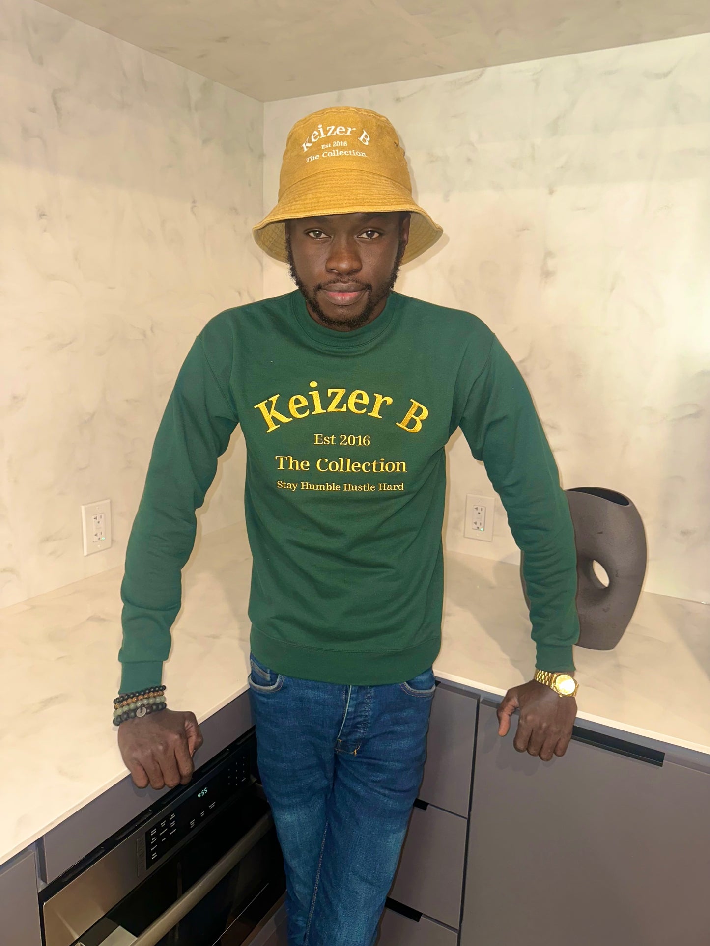 Forest Green Crew Neck Sweater Men
