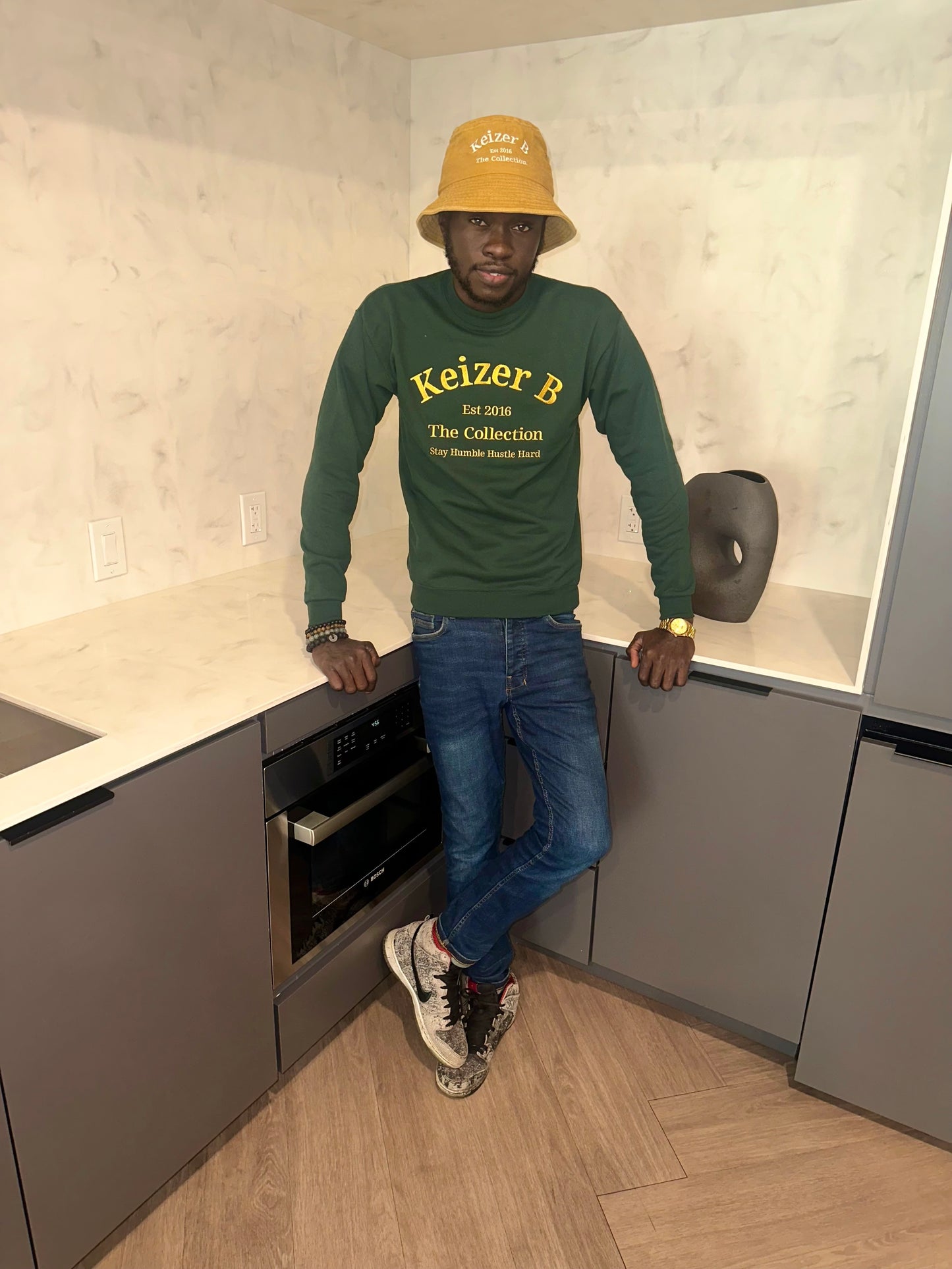 Forest Green Crew Neck Sweater Men