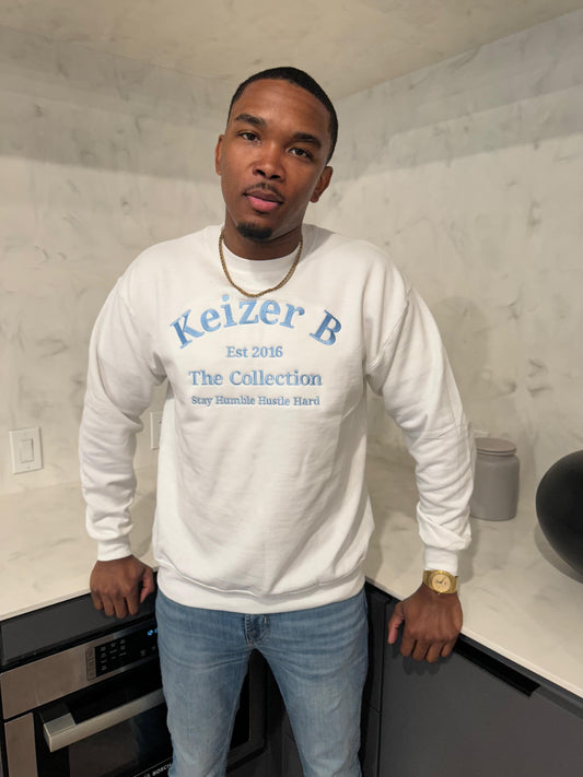 White Crew Neck Sweater Men