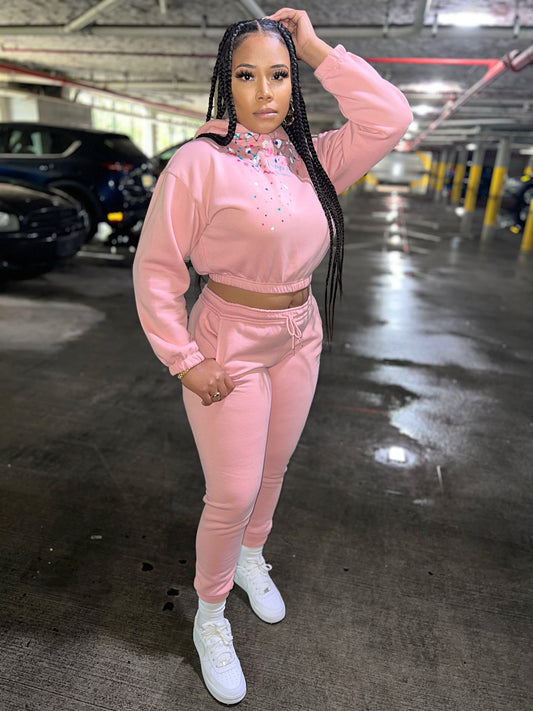 The “Hard In The Paint” Sweatsuit (Pink)