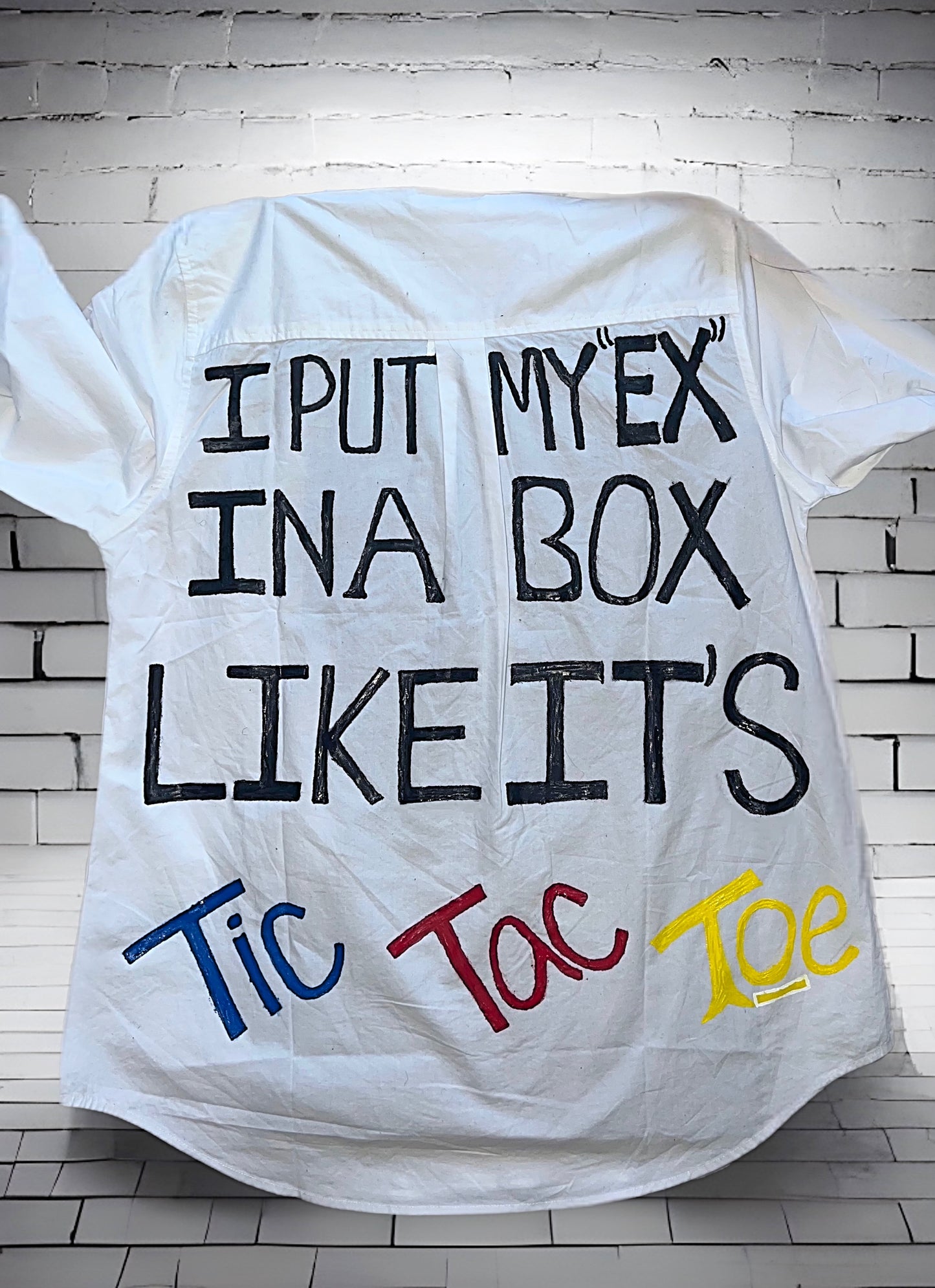 The “My Ex (Tic Tac Toe” Button Down Shirt