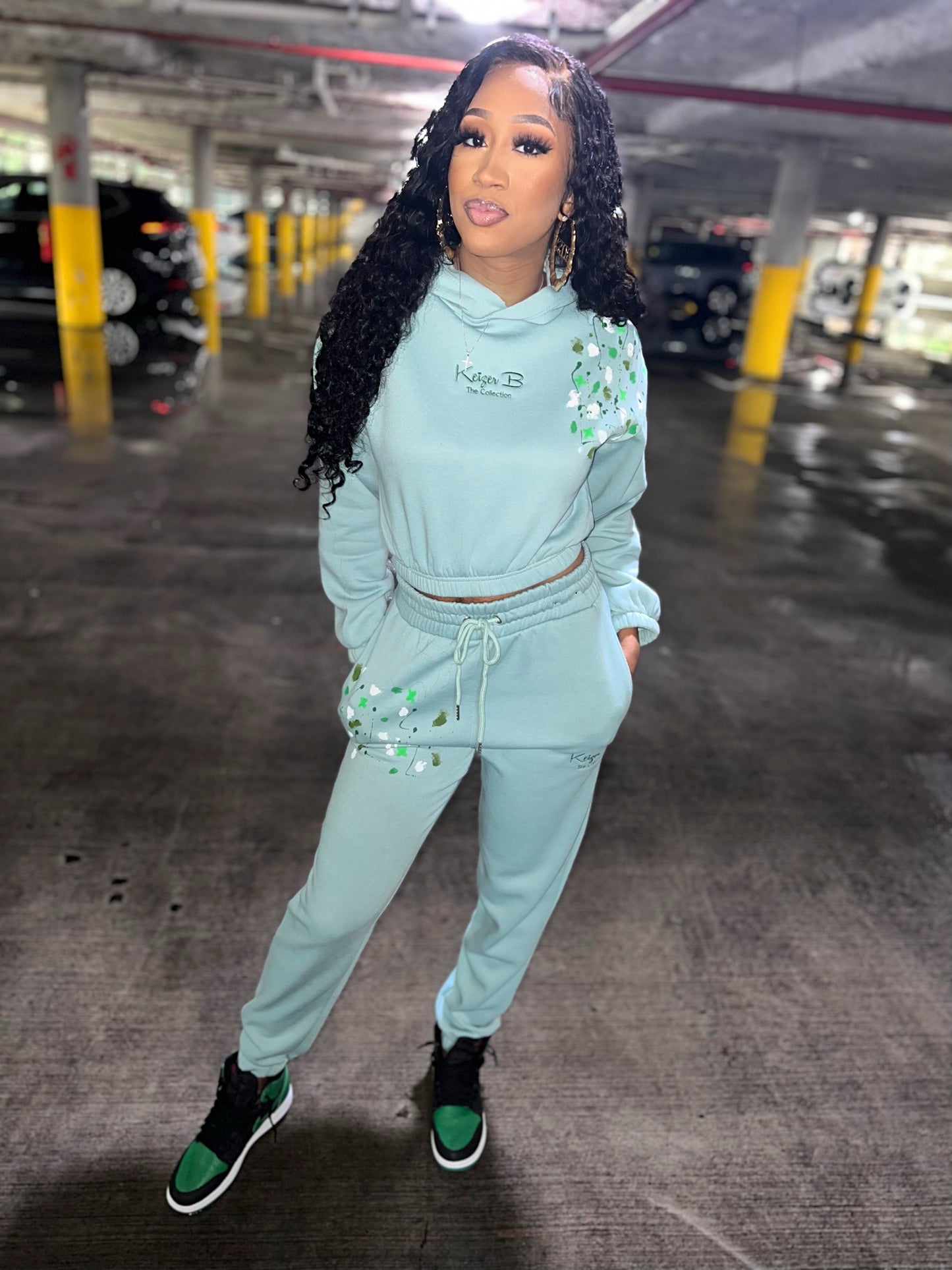 The “Hard In The Paint” Sweatsuit (Mint Green)